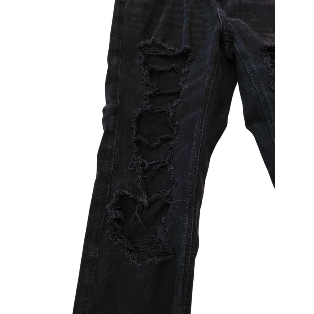 American Eagle Outfitters Women's High Rise Distressed Black Mom Jeans - Picture 3 of 9
